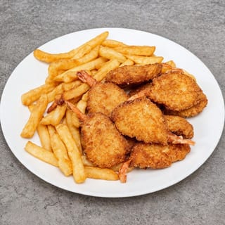 10 pc Jumbo Shrimps with Fries and Can Soda