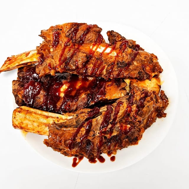 3 pc Beef BBQ Ribs.