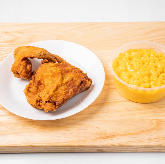 2 pc Chicken with Side and Roll.